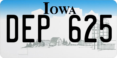 IA license plate DEP625