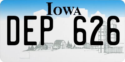 IA license plate DEP626