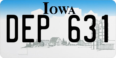 IA license plate DEP631