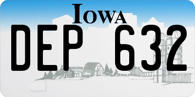 IA license plate DEP632