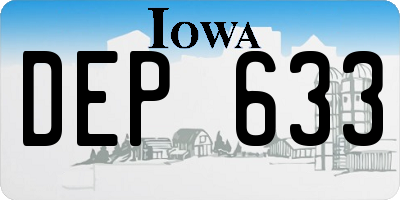 IA license plate DEP633