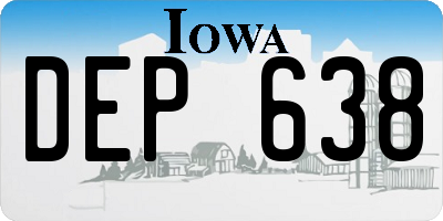 IA license plate DEP638