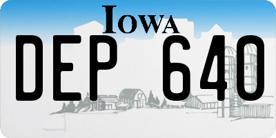 IA license plate DEP640