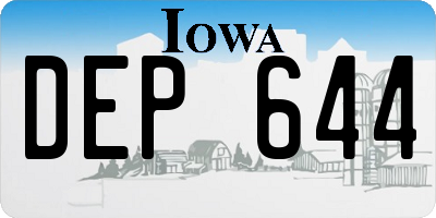 IA license plate DEP644