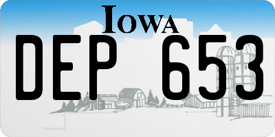 IA license plate DEP653