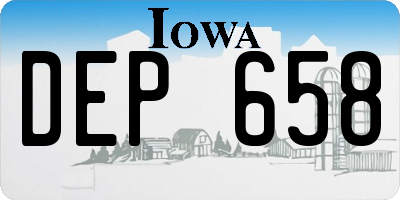 IA license plate DEP658