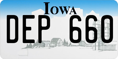 IA license plate DEP660