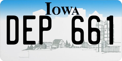 IA license plate DEP661