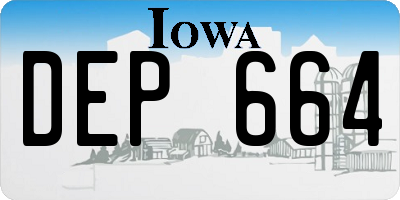 IA license plate DEP664