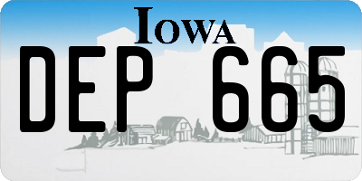 IA license plate DEP665