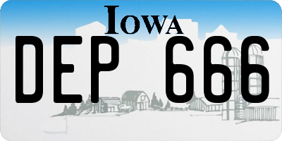 IA license plate DEP666