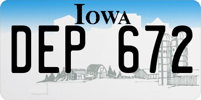 IA license plate DEP672