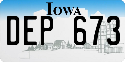 IA license plate DEP673