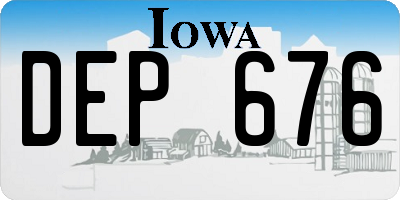 IA license plate DEP676