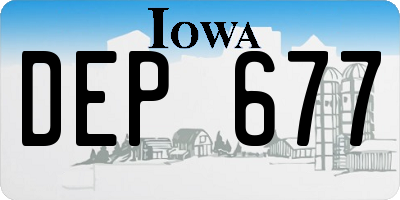 IA license plate DEP677