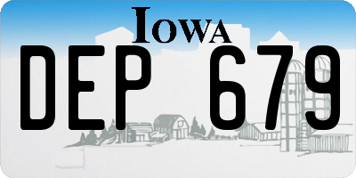 IA license plate DEP679