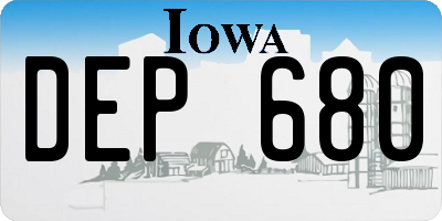IA license plate DEP680