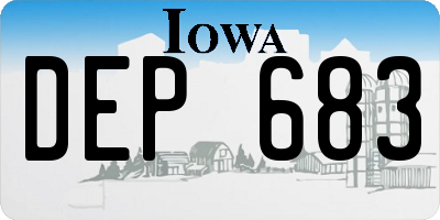IA license plate DEP683