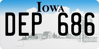 IA license plate DEP686