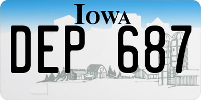 IA license plate DEP687