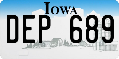 IA license plate DEP689