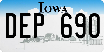 IA license plate DEP690
