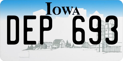 IA license plate DEP693