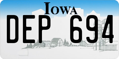 IA license plate DEP694