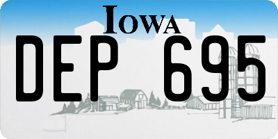 IA license plate DEP695