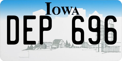 IA license plate DEP696