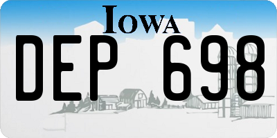 IA license plate DEP698