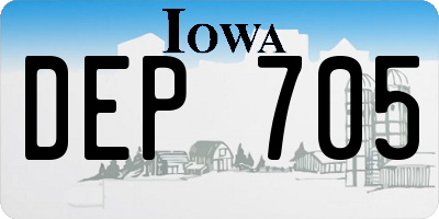 IA license plate DEP705