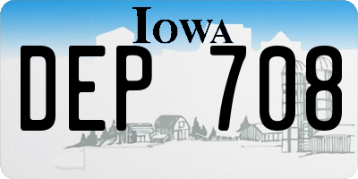 IA license plate DEP708
