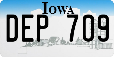 IA license plate DEP709