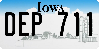 IA license plate DEP711