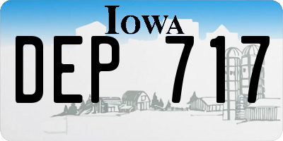 IA license plate DEP717