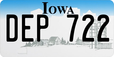 IA license plate DEP722