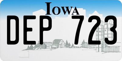 IA license plate DEP723