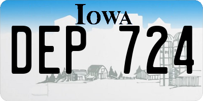 IA license plate DEP724