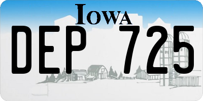 IA license plate DEP725