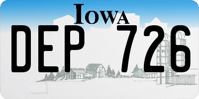 IA license plate DEP726