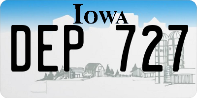 IA license plate DEP727