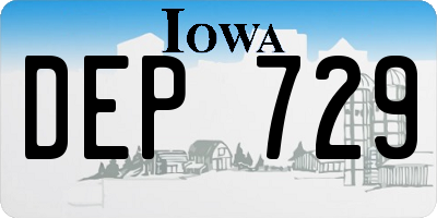 IA license plate DEP729