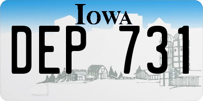 IA license plate DEP731