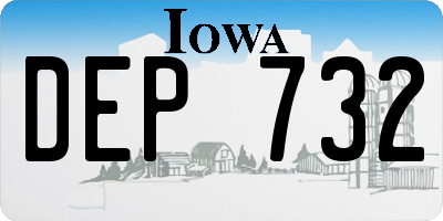 IA license plate DEP732
