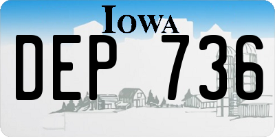 IA license plate DEP736