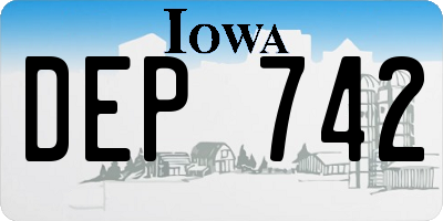IA license plate DEP742