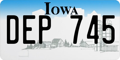 IA license plate DEP745