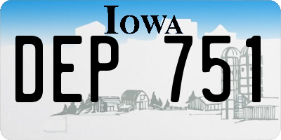 IA license plate DEP751