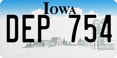 IA license plate DEP754